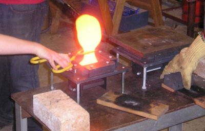 pouring the glass